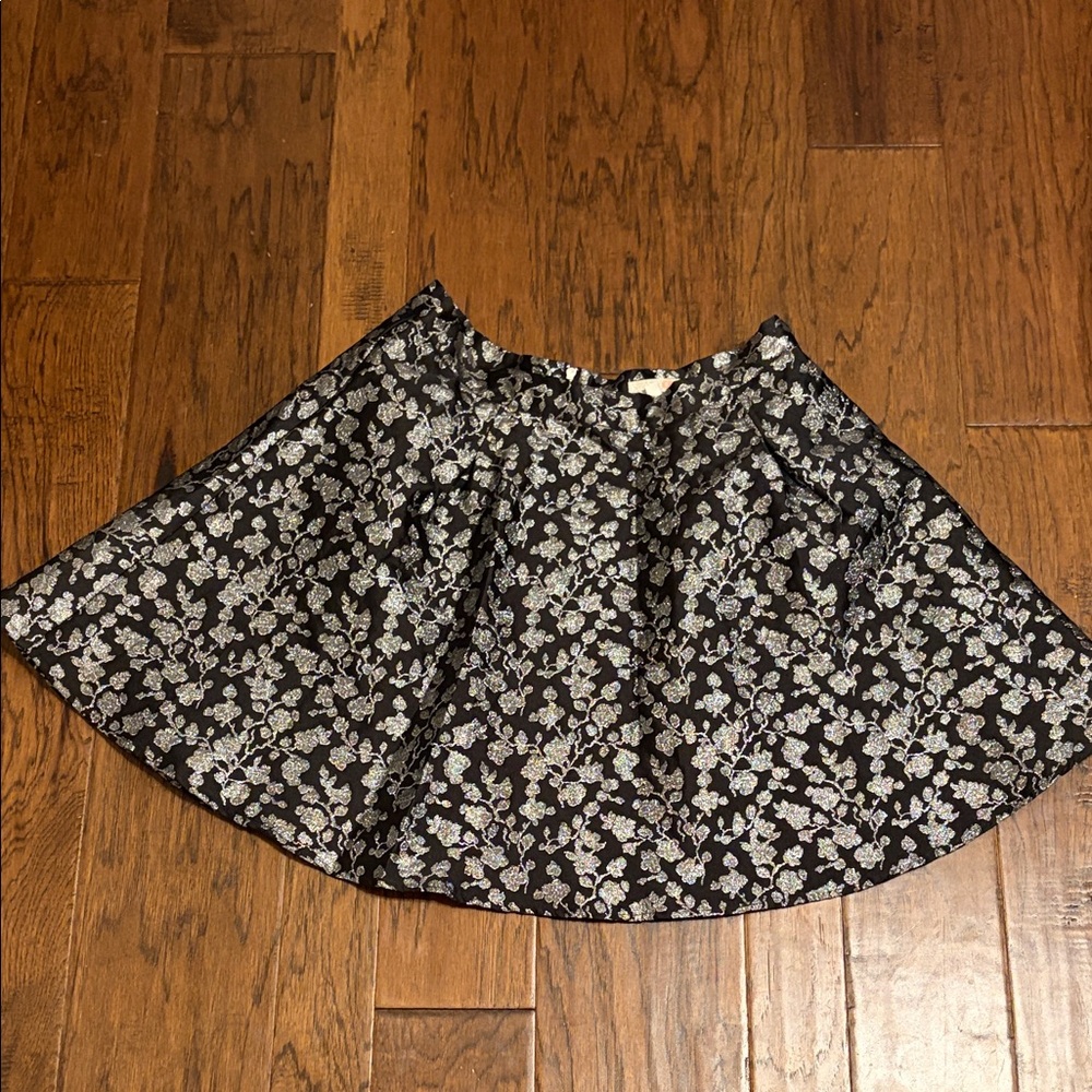 Gianni Bini Black Floral Skirt